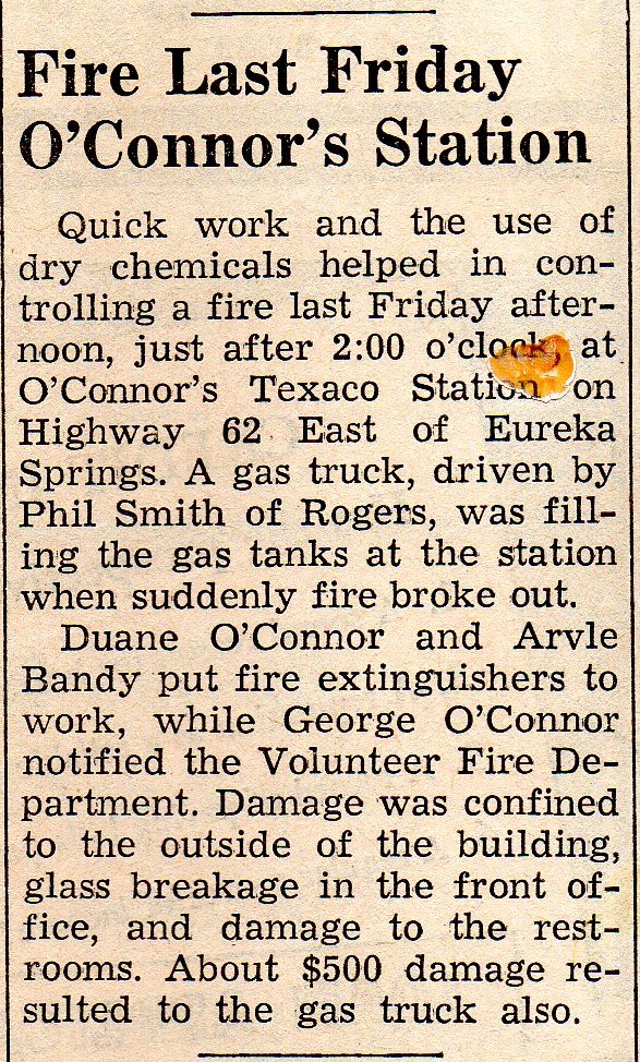 February 11, 1965 Eureka Springs Times-Echo O'Connor's Service Station